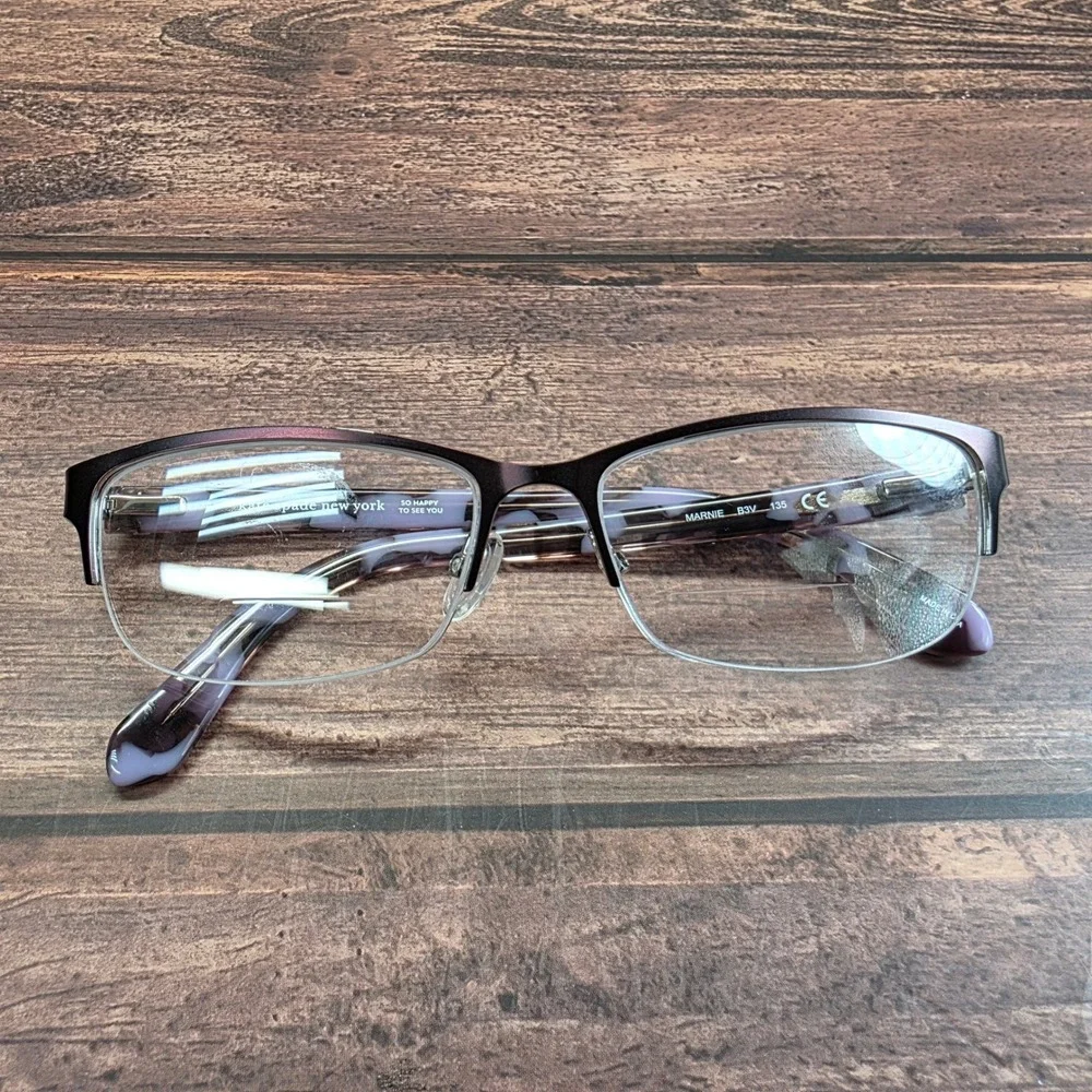 Kate Spade Marnie B3V Eyeglasses Burgundy Marbled Lilac Cat Eye Frames 53-15-135